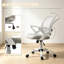 Chaise de bureau pivotante en filet à dossier moyen, chaise de bureau ergonomique avec fonction berçante et roulettes