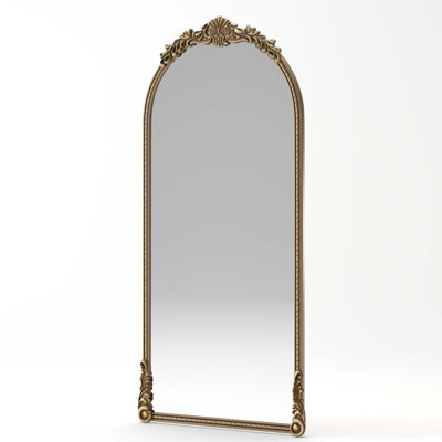 Arch Vintage Relief Mirror Wall Hanging Elegant Decorative Mirror for Home Decor Retro Beautiful Design, for Living Room Bedroom and Hallway,Vintage gold