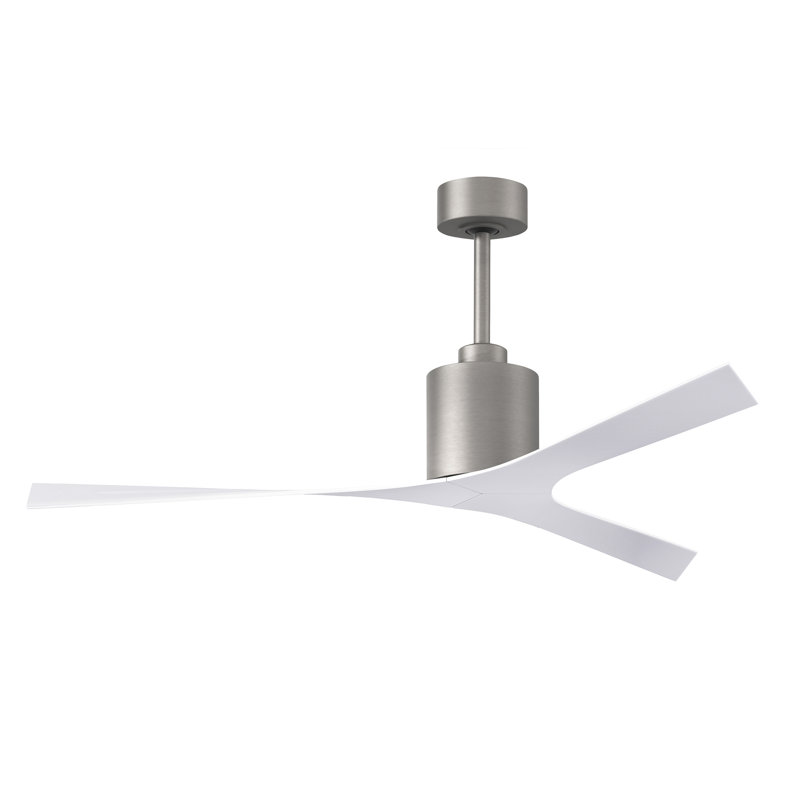Molly 56" Ceiling Fan, Gloss White, Brushed Nickel