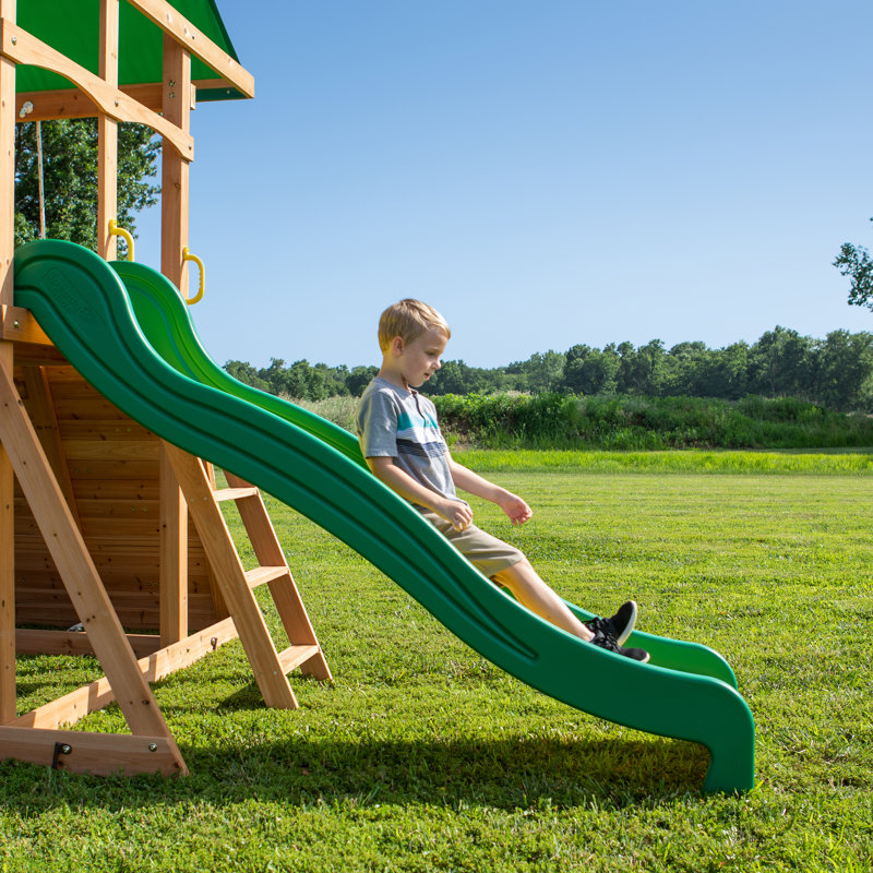 Mount McKinley Cedar Wood Swing Set with Slide and Climber