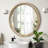 Round Wall Mirror With Beaded Frame-1417915546