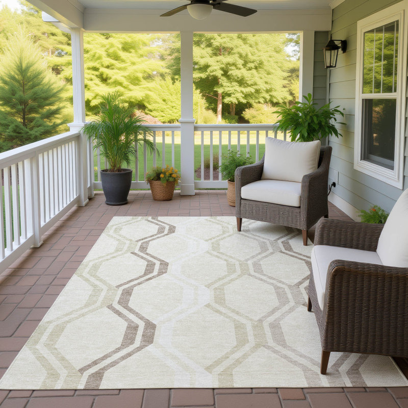 Machine Washable Indoor/Outdoor Chantille ACN2326 Mid-Century Modern Rug, Rectangle 9' x 12'