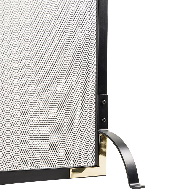 Modern Ember Cecilia Mesh Fireplace Screen with Durable Single Panel, Steel Frame