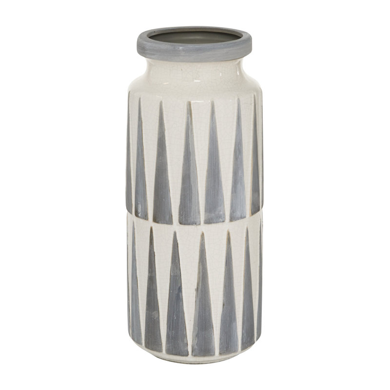 Elegant Dove Gray Ceramic Bouquet Vase 13''