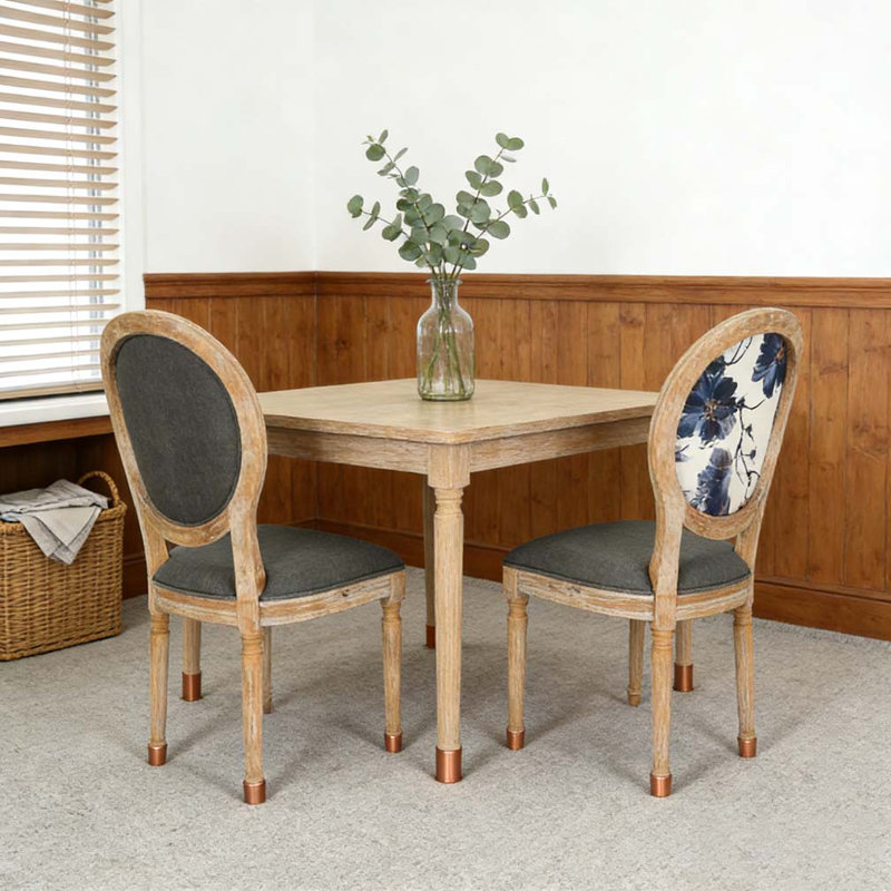 Ensemble de chaises de salle à manger, Gris foncé, Brun