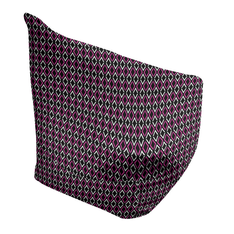 Sac de pois Kitterman, H 38 po x L 42 po x P 29 po, Housse de pouf, Rose / noir