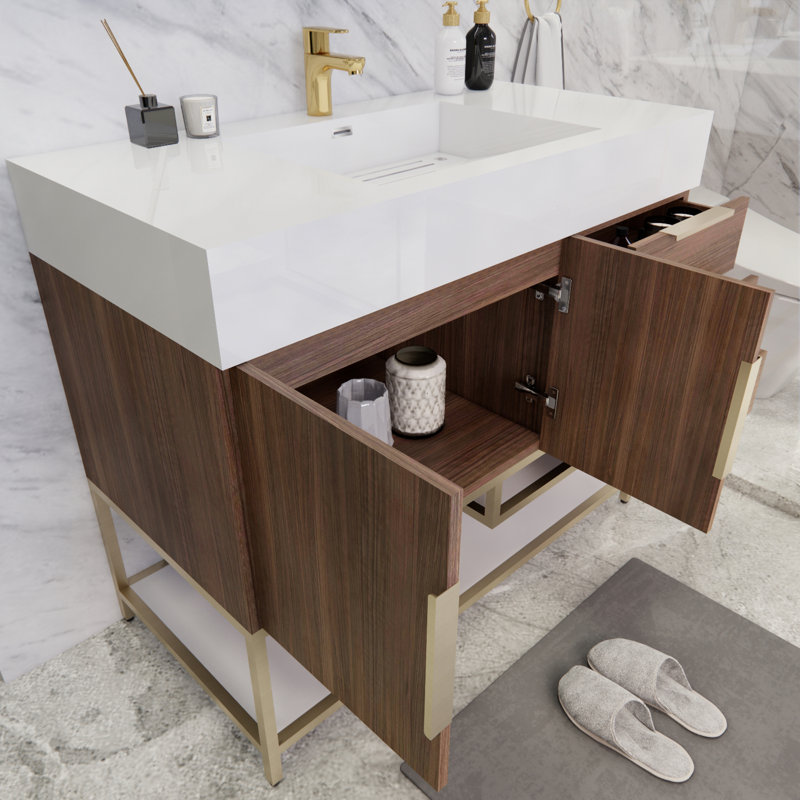 Ensemble de meuble-lavabo simple 41,5 po Glasgow, Palissandre