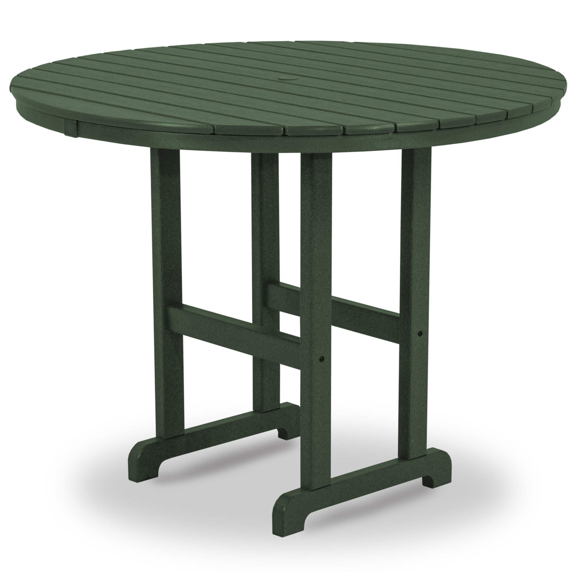 POLYWOOD Round Farmhouse Counter Table, 48", Green
