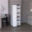 Armoire de rangement C 67 po avec une porte, cinq tablettes intérieures et cinq tablettes extérieures Cary, blanc / noir-532222791