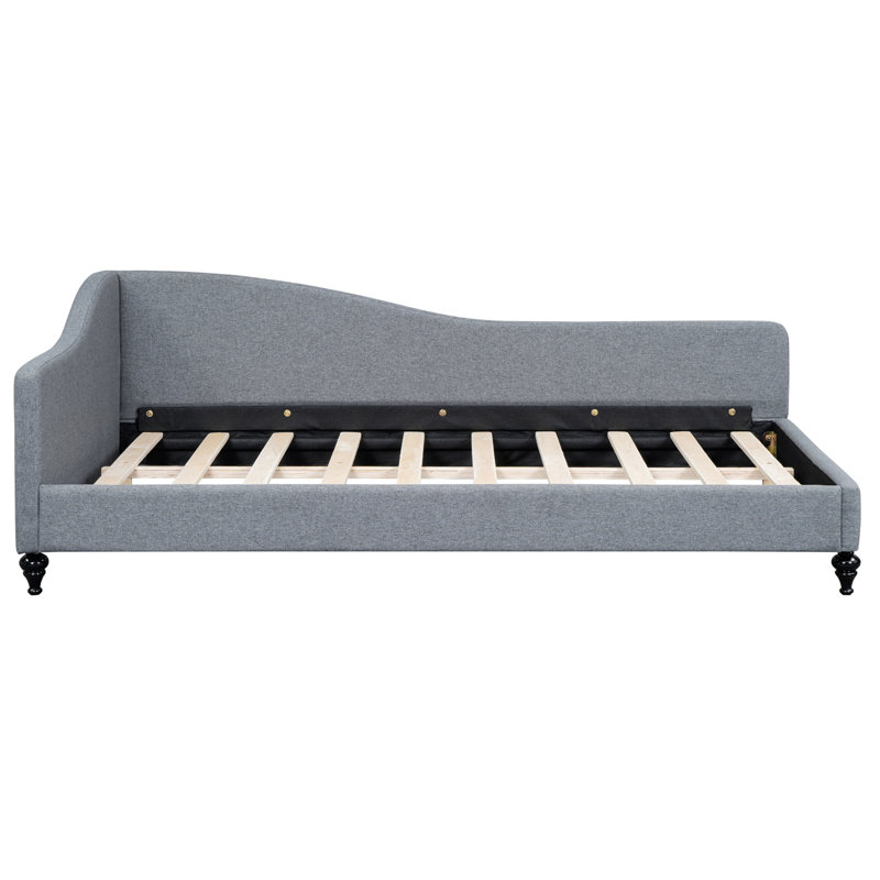 Lit de jour en lin Linen, Lit simple, Gris