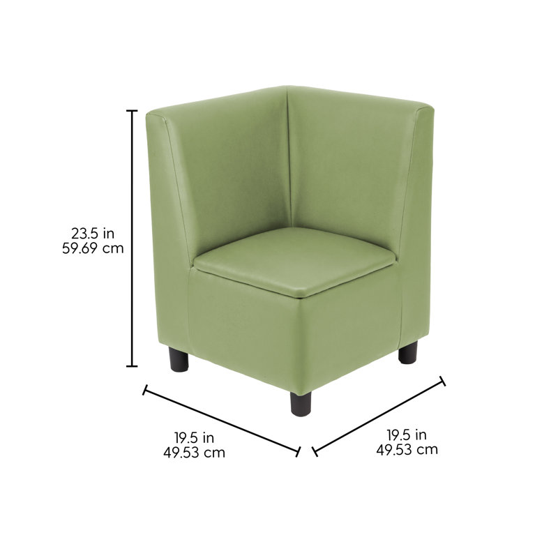 Chaises de coin modulaires Kid Comfort, paquet de 2, vert fougère, Vert fougère