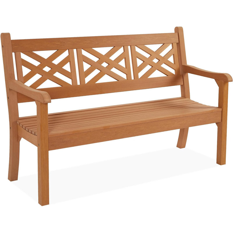 Knepp Outdoor bench, Teak, 37" H x 62.5" W x 25" D