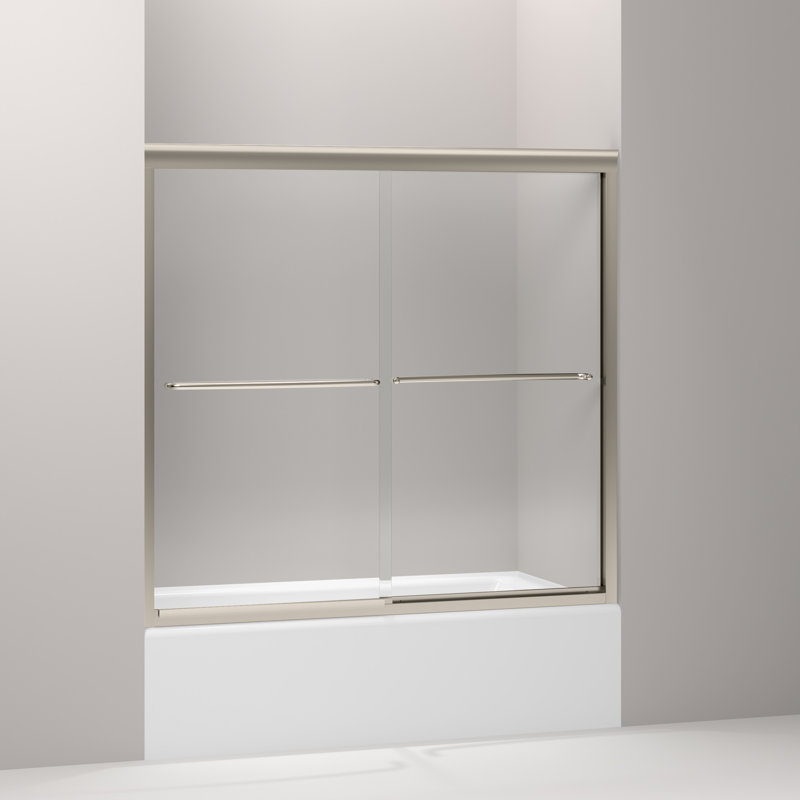 Fluence 57" x 55.75" Bypass Bath Door with CleanCoatÂ Technology, Bronze brossé anodisé