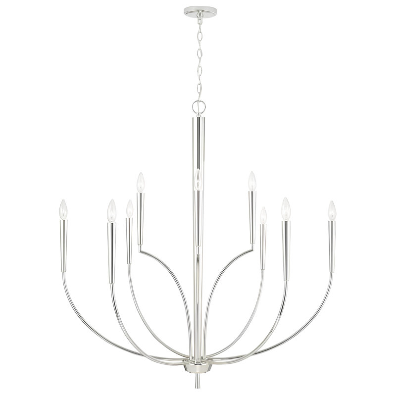 Oversize 43in 9-light Dimmable Satin Nickel Chandelier,classic/tradtional