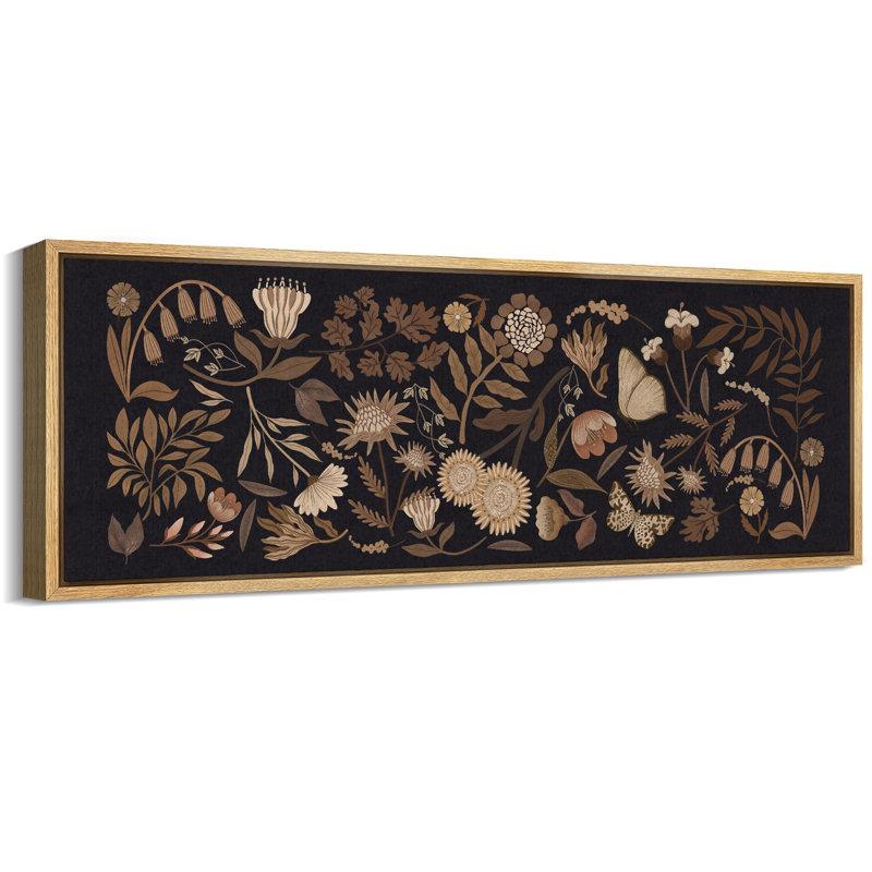 «Vibrant Wildflower Lush Summer Garden Blooming Trees Antique Retro Colorful Room Extra Large Wall Decor», reproduction encadrée