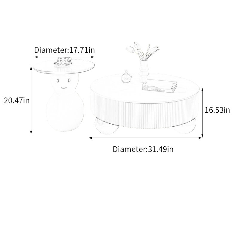 Luise, Blanc, Noir, H 16,53 po x L 31,49 po x l 31,49 po