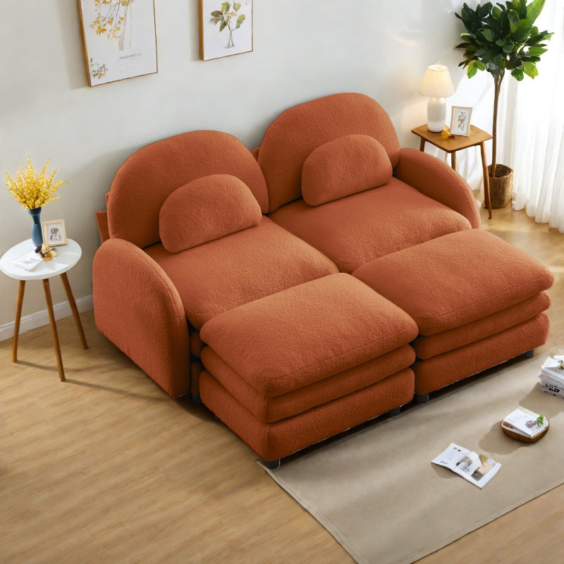 Cloud Comfort Sectionals, Teddy 2 Seat Modern Modular Sofa For Home