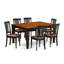 Ensemble de salle à manger 5 pièces comprenant une table de salle à manger rectangulaire avec feuille papillon et 4 chaises de salle à manger en similicuir, noir et cerise-123097643-123097645-134034273