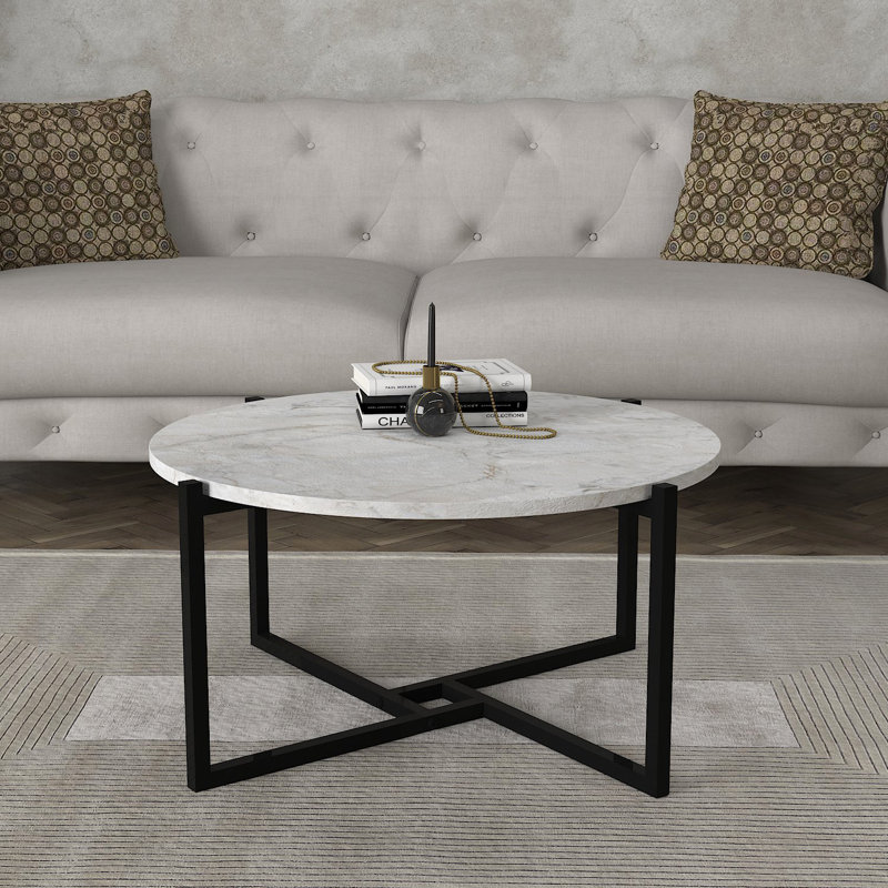 Beckie Cross Legs Coffee Table, White