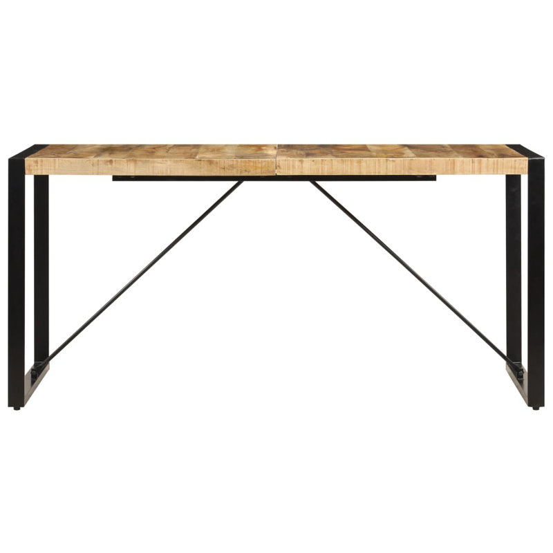 Dining Table Solid Mango Wood, 31.5" W x  63" L, Silver