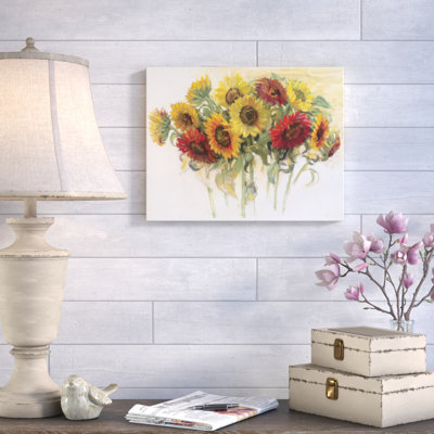 Gathering Sunflowers by Carol Rowan Painting on Canvas