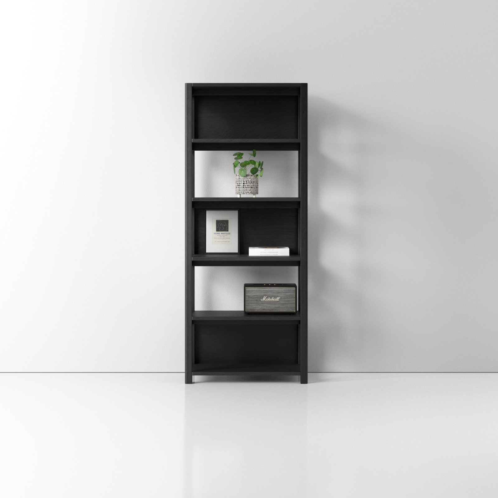 Versa 77'' H x 31.5'' W Solid Wood Standard Bookcase, Black