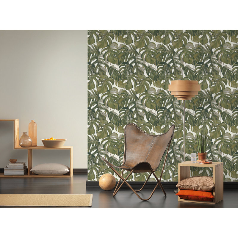 Dream Again 1005cm x 53cm Matte Wallpaper Roll, Grey/Green/White