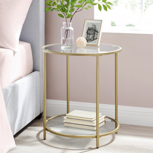 Doynton Glass End Table with Storage