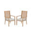 Ensemble de 2 chaises de patio en aluminium toutes saisons de 23 po avec coussins gris clair et structure kaki