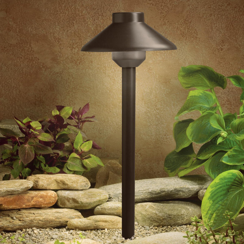 Chil Low Voltage Integrated LED Pathway Light, 15" H x 6.25" W x 6.25" D, 2700K, Centennial Brass
