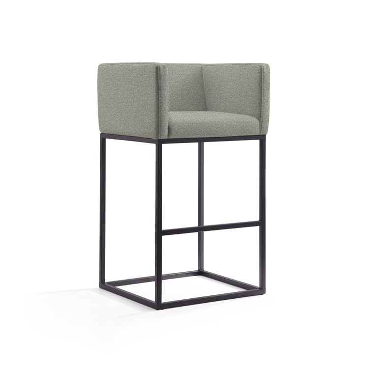 Upholstered Counter Stool with Metal Frame