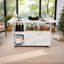 Îlot de cuisine multifonctionnel avec tablettes et roulettes de rangement - table de salle à manger pliable de 47 pouces pour les petits espaces, bureau compact parfait pour la cuisine, le dortoir et le bureau, blanc