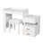 3-In-1 Makeup Vanity Desk With Flip-Top Mirror, Led Lighting, Adjustable Length Ample Drawers - Stylish Multi-Functional Dressing Table For Home, White-1207337674