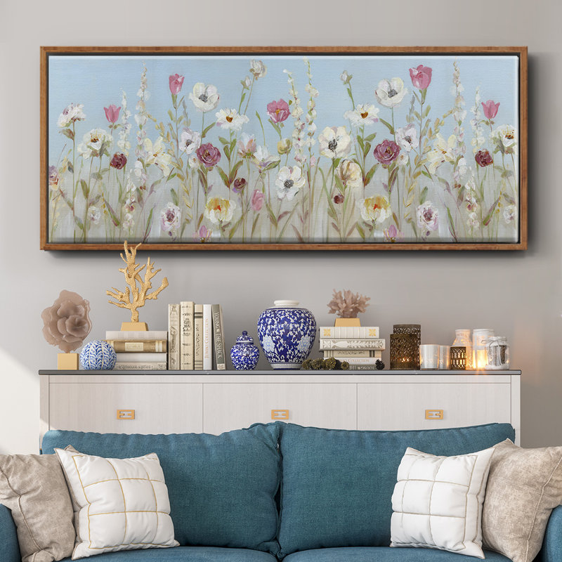 Fleurs printanières - toile encadrée, H 20 po x l 50 po