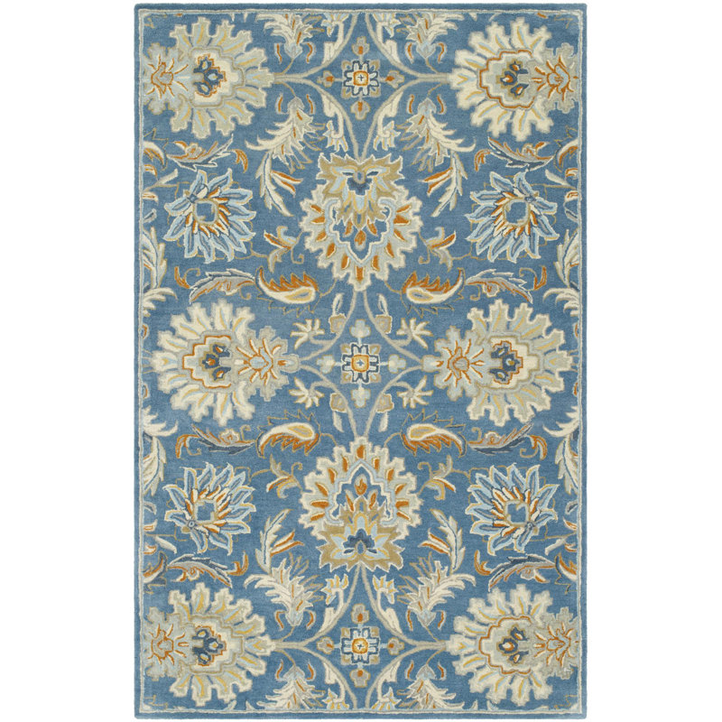 Arfath Wool Damask Indoor Rug, Rectangle 12' x 15'