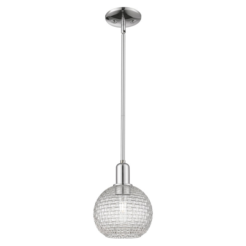 Arcadia - Shackleford - Mini-luminaire suspendu 1 lumière, Chrome poli, H 7 po x l 8 po x P 8 po