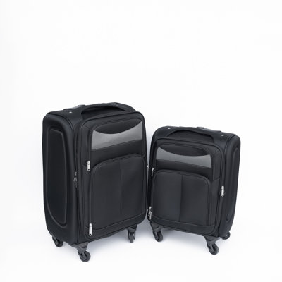 (20+24) Two-piece suitcase suitcase set Oxford trolley case without password lock universal wheel BLACK