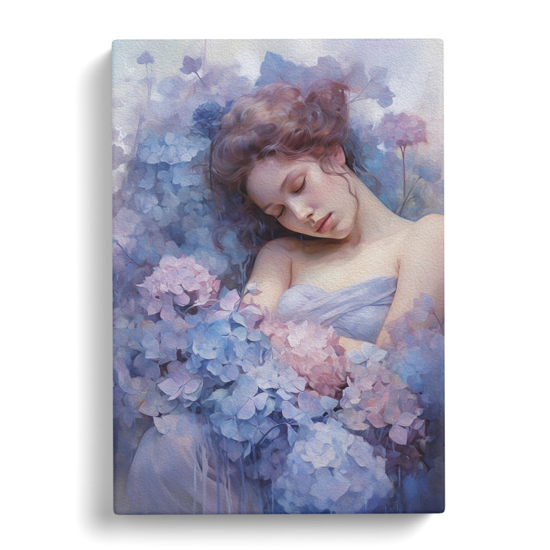Hydrangea Romanticism - No Frame Art Prints - Wrapped Canvas, 50cm H x 35cm W x 3cm D
