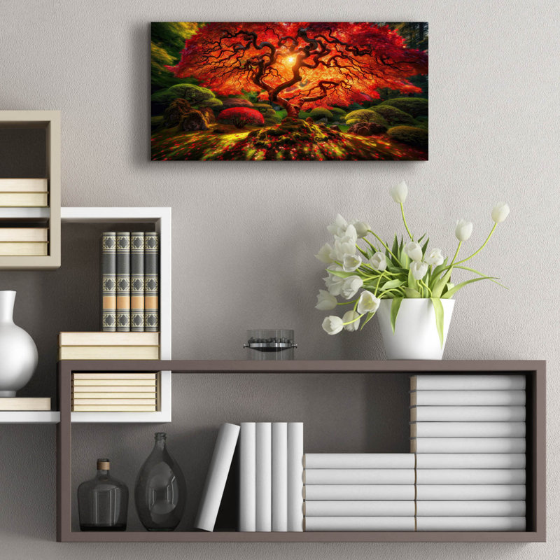  «Fire Garden» par Rich Monet, art mural en verre acrylique, 24 po x 12 po, H 12 po x l 24 po
