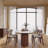 Maxsony 71" Mid Century Dining Table with Glossy Stone Tabletop, Rectangular  Kitchen Table with Solid Wood Double Pedestal for 6-106915920