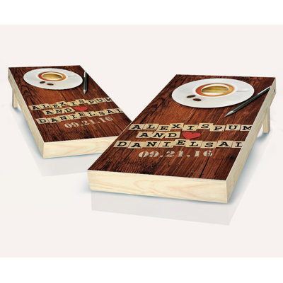 2' x 4' Couples Word Game Wedding Solid Wood Cornhole Set with Bags