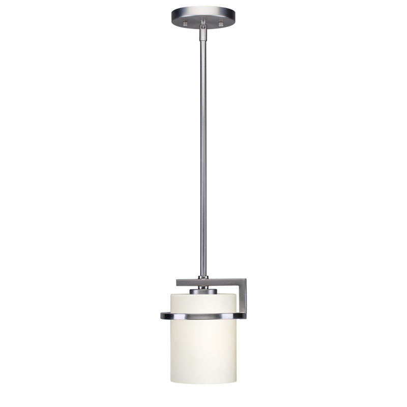 Demontrez 1 - Light Single Pendant, Brushed Nickel, 8" H x 6.5" W x 6.5" D