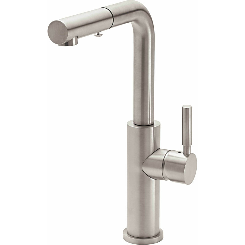 Corsano Contemporary Pull Out Prep and Bar Faucet with ST Series Handle, Antique Copper Flat
