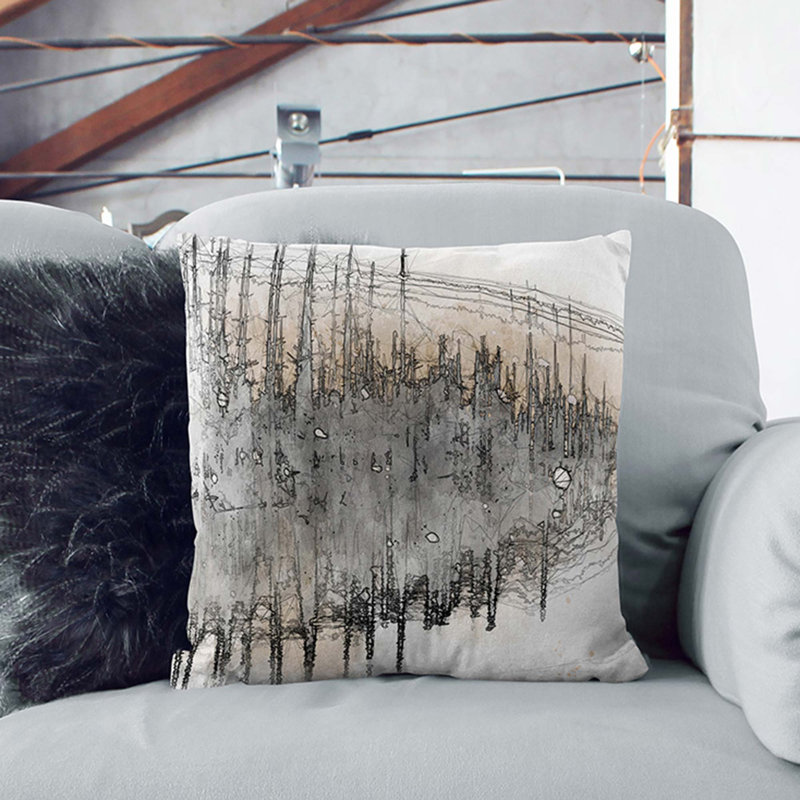 Winter in Cuejdel Lake in Romania Cushion with Filling, 55cm H x 55cm W x 20cm D