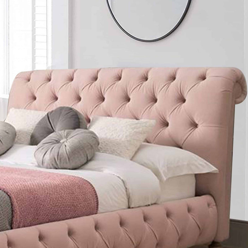 Upholstered Bed, Super King (6'), Steel Plush