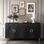 Buffet à 4 portes en bois avec buffet, finition noire patinée, moderne avec tablettes de rangement réglables pour le salon, le vestibule, le couloir, le bureau, la cuisine et la salle à manger
