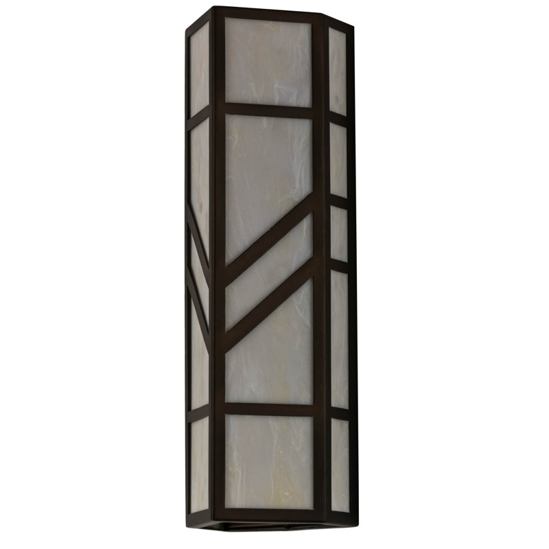Plafonnier encastré d’extérieur 2 lumières Chandra, Cuivre antique, H 22 po x l 7 po x P 6,5 po, Crème Carrare Idalight