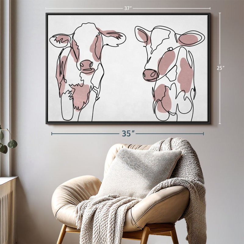 Cute Cows Canvas Print, 25" H x 37" W