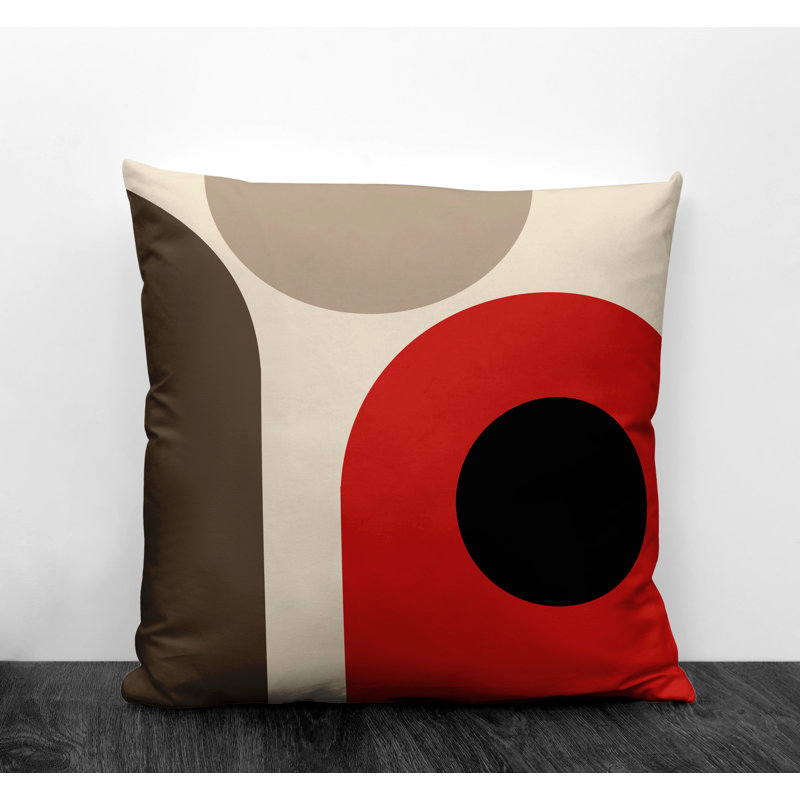 Yenz Outdoor Reversible Throw Pillow, 17" x 17", Red