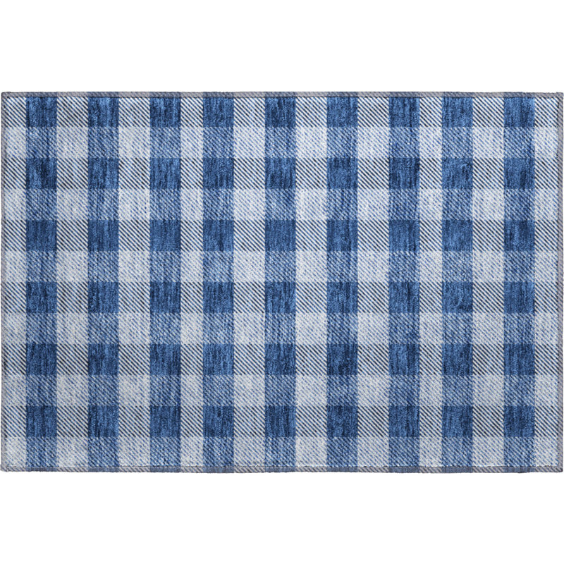 Premium Machine Washable Prisco Navy Rug, Rectangle 1'8" x 2'6"